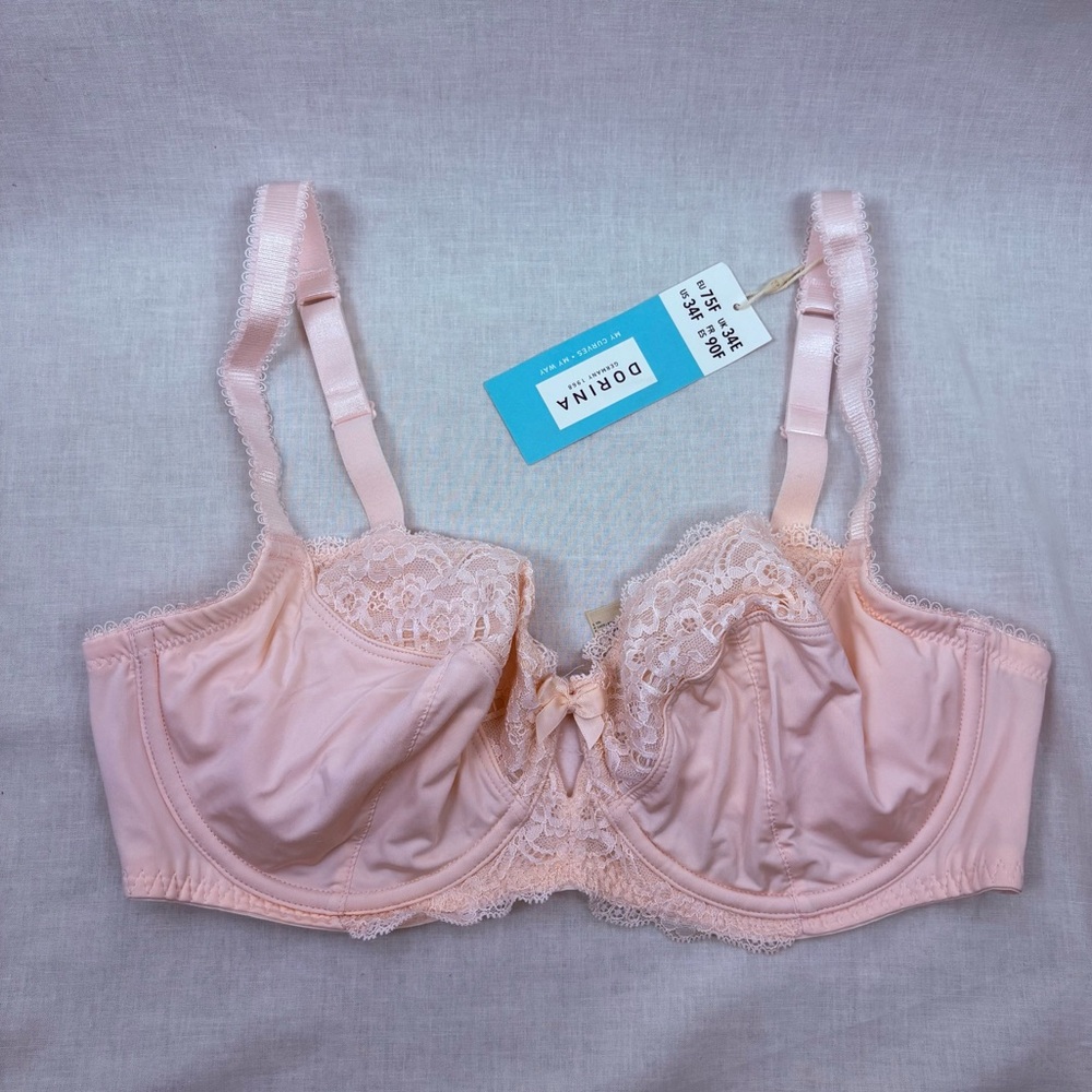 NWT Dorina Celine Lace Pink Unlined Bra Size 34F